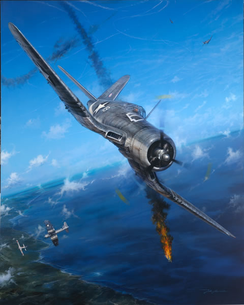 "Semper Fi Skies" - John D. Shaw - F-4U Corsair World War II Aviation Art